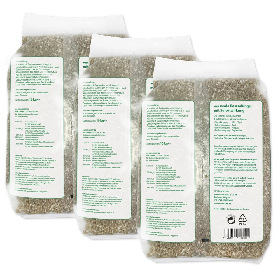30kg Rasendünger NPK Frühjahrsdünger 1500m²  grüner Rasen ohne Moos & Unkraut ! - Bild 3 von 4