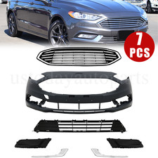 Front Bumper Cover No Fold Wgrille Fog Lamp Covers For 2017-2018 Ford Fusion