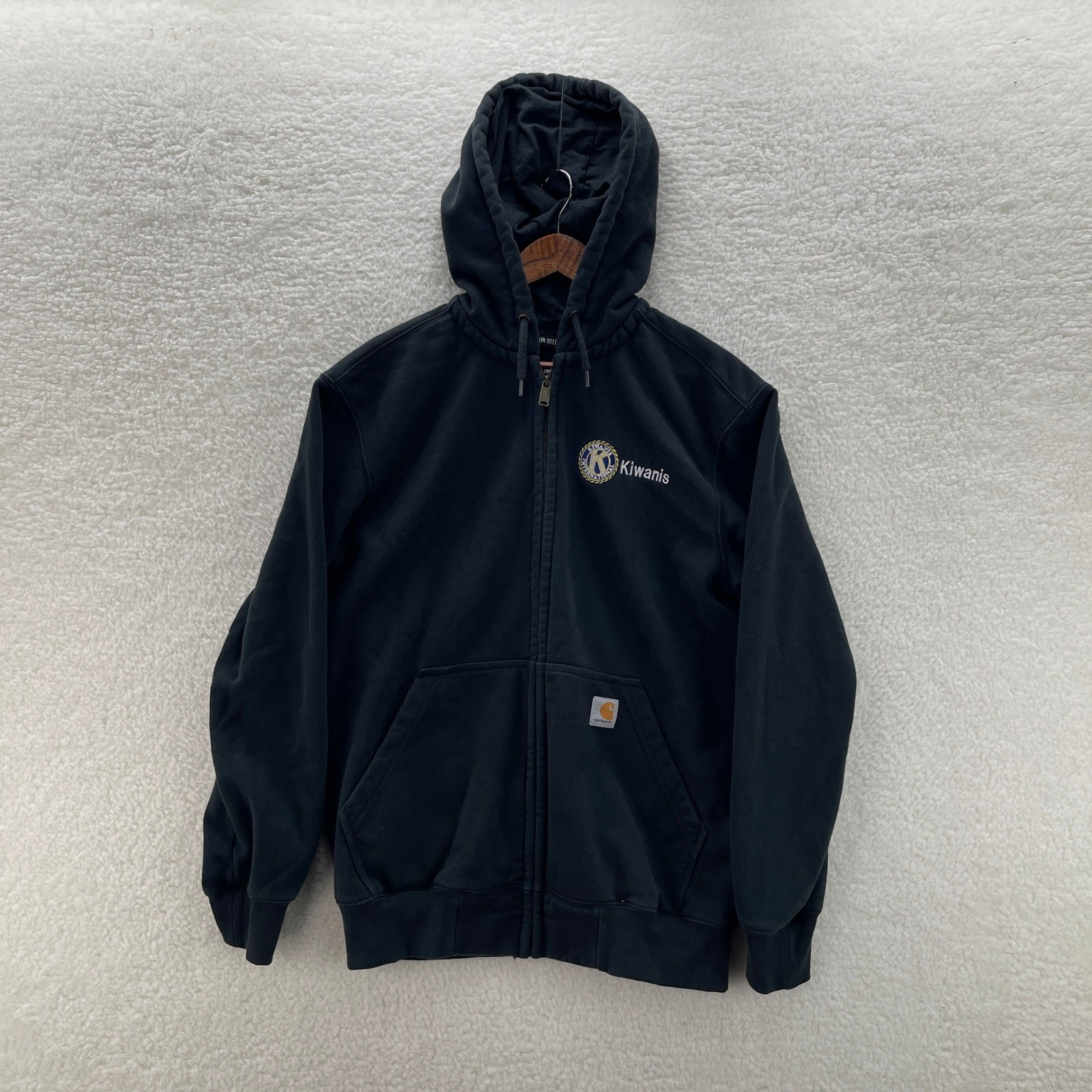 Carhartt Hoodie Mens M Black Rain Defender Paxton Loose Fit Workwear Outdoor