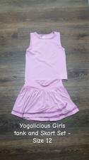 Yogalicious Girls Pink 2-Piece Tank & Pleated Skort Set Size 12 Tennis