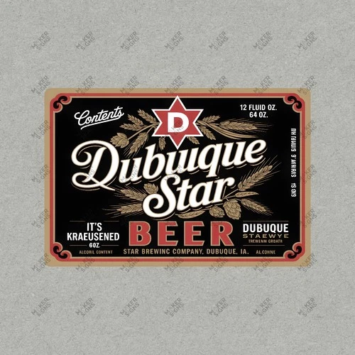 Vintage Dubuque Star Beer Metal Sign Iowa Brewing Co. Decor #937650