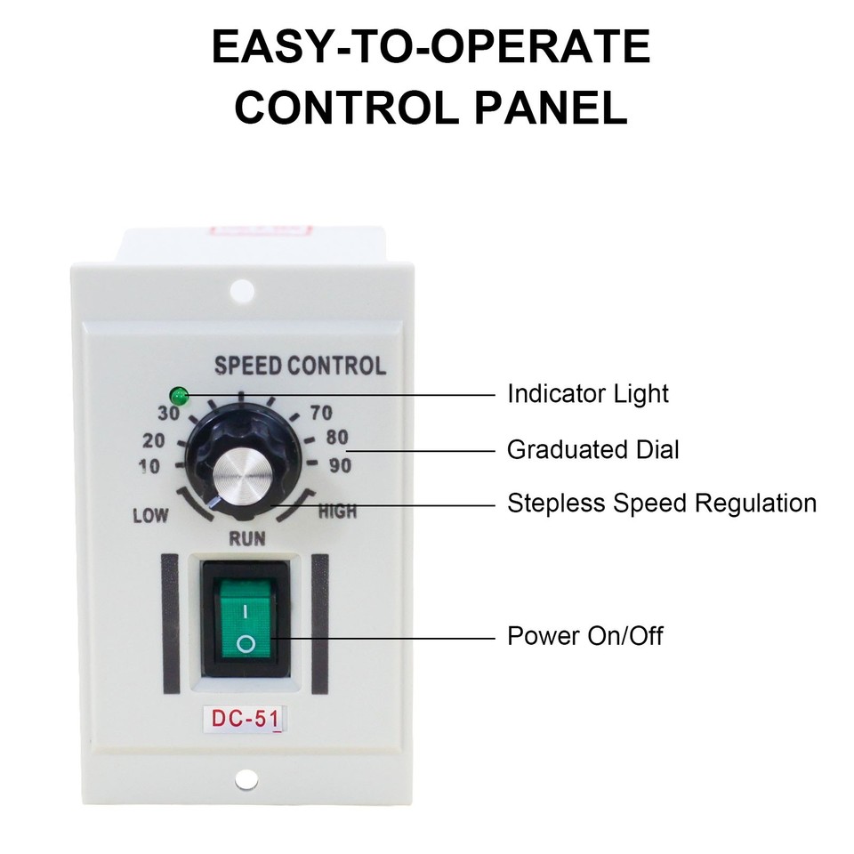 DC 0-90V Knob Motor Speed Controller Variable Adjustable Speed AC 110V ...