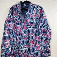 Alfred Dunner Jacket Womens 20W Bright Multicolor Open Front Lightweight Top