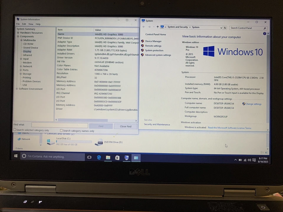 Dell Latitude E6420| Laptop 14"| i5-2520M @2.5GHz 4GB RAM 750GB HDD Win10 Pro - Image 3 of 4