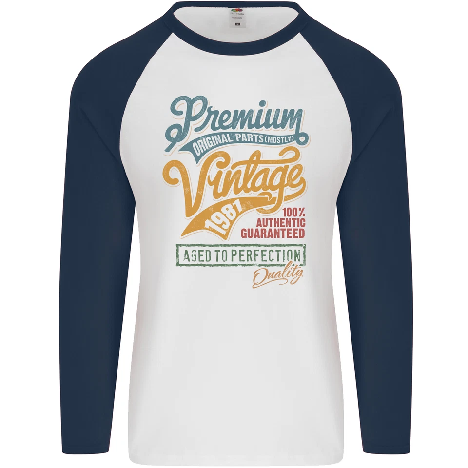 Aged To Perfection 45th Geburtstag 1981 Herren L/S Baseball Maglietta - Bild 2 von 4