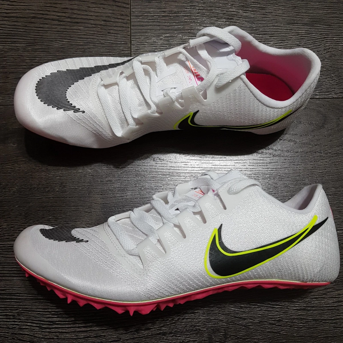 NIKE Zoom JaFly 3 Rawdacious Track Cleats White Pink Men 6.5 Womens 8 NO Spikes