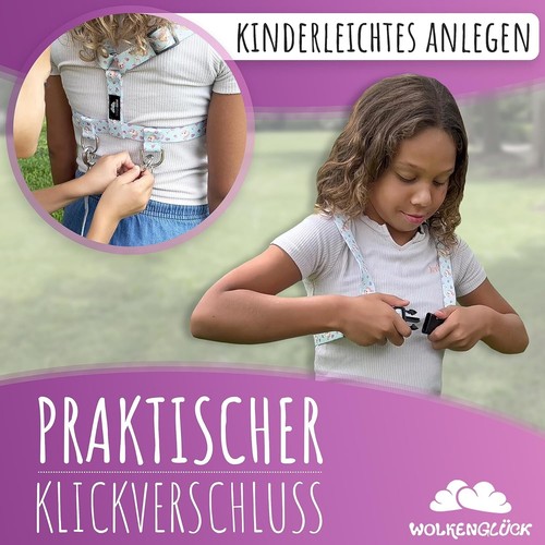 WOLKENGLÜCK® Pferdeleine für Kinder Pferdegeschirr Pferdeleine mit Führstrick - Bild 6 von 8