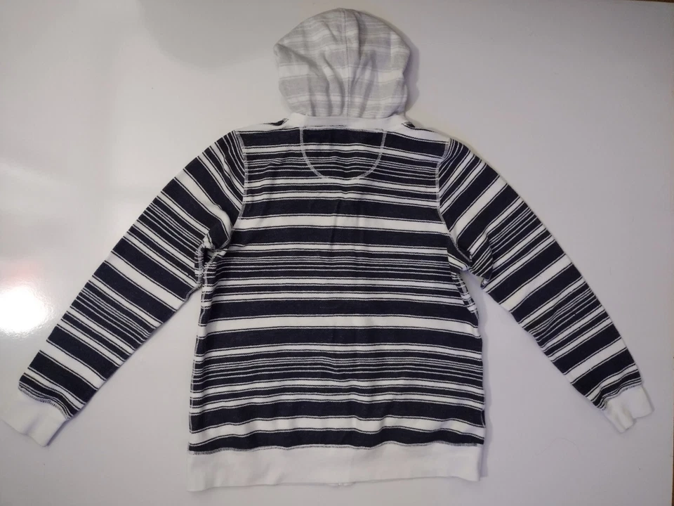 Tommy Bahama Hoodie Sweatshirt Full Zip Long SleeveWomen's M Blue White Striped  - Image 4 of 4