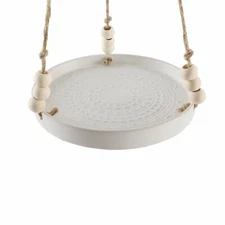 Flora Bunda 7.8 in Diameter White Mayan Ceramic Hanging Plant Stand,Matte White