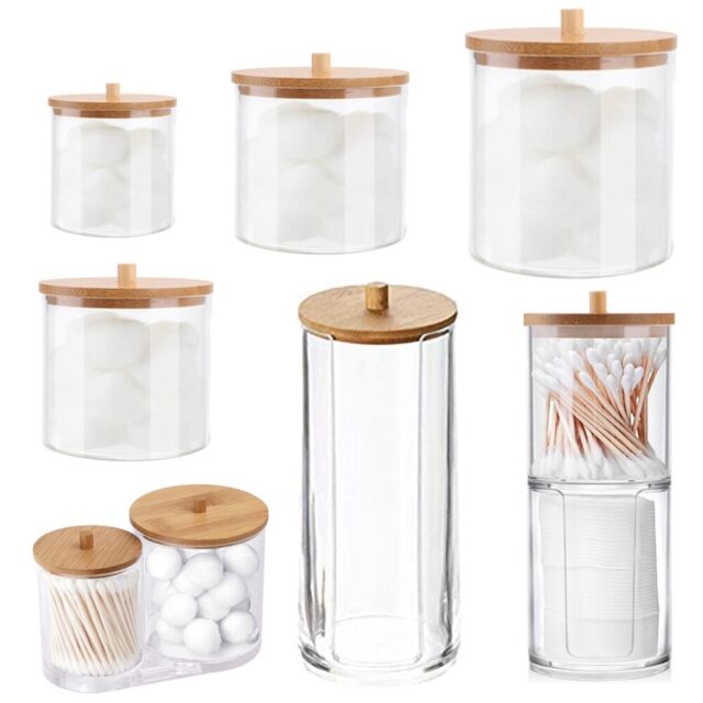 1Pc Cotton Swab Organizer Makeup Box Container Case Clear Acrylic Bud Holder
