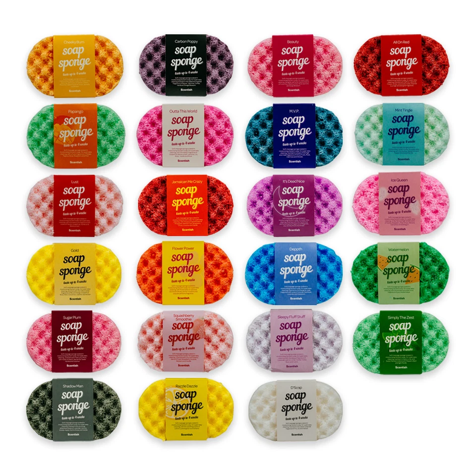Soap Sponge Bath Shower Body Wash Vegan Cruelty Free Various Scents Scentish
