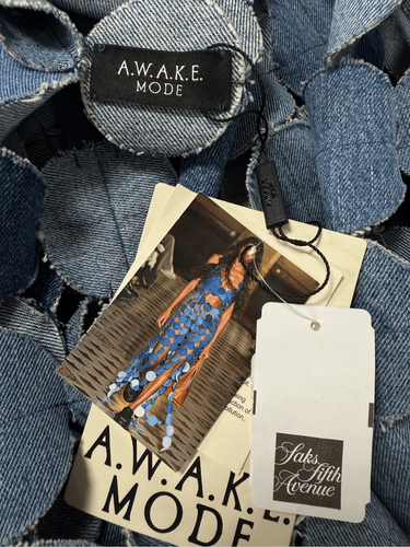 NWT A.W.A.K.E. MODE Upcycled Denim Multi Circle Dress FR 38 / US 4 AWAKE - Picture 14 of 16