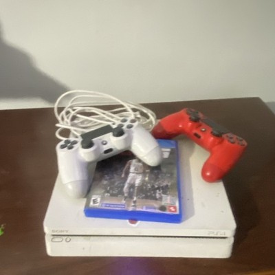 Sony PlayStation 4 Slim White Console Wi-Fi HDMI USB Two Controllers NBA 2K25