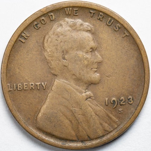 1923-S Lincoln Wheat Penny Cent Very Fine (VF)