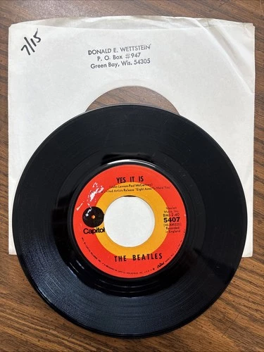 Beatles Ticket To Ride & Yes It Is 45 RPM Capitol Records 1965 5407 7" Target Lb