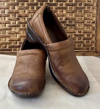 BOC ~ Born Concept Clog Women 8 M Brown Slip On Shoes Comfort Leather 