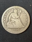 1856 US Seated Liberty Quarter 25C SEE PHOTOS NICE COIN