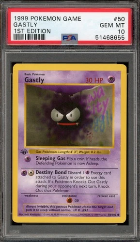 Pokemon Gastly Base Set Shadowless 1st Edition #50 PSA 10 Gem Mint