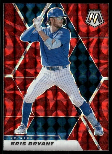 2021 Panini Mosaic Mosaic Reactive Red #69 Kris Bryant - BB