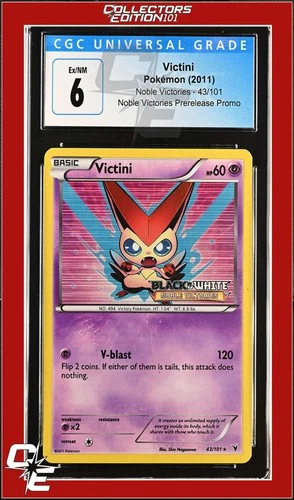 Noble Victories Victini 43/101 Noble Victories Prerelease Promo CGC 6