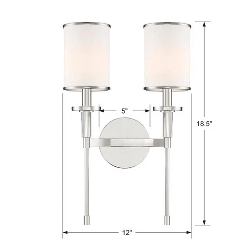 Crystorama Hatfield 18 1/2"H Polished Nickel 2-Light Sconce - Picture 4 of 4
