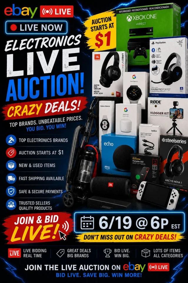 💥EV2 Electronics/Gadget Ebay Live 6/19 - NO CANCELS/RETURNS/SALES FINAL
