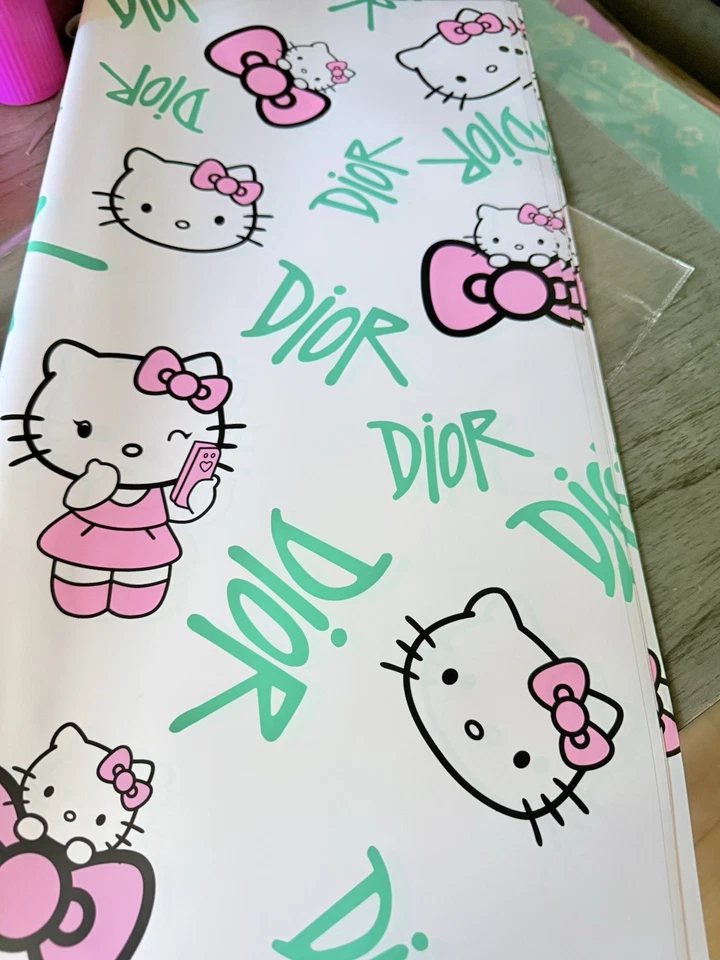 Милый мультяшный бант и модная оберточная бумага — 20 листов — 22x22 дюйма - Изображение 3 из 3