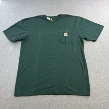 Carhartt Shirt Mens Medium Green Original Fit Pocket Workwear Casual Adult
