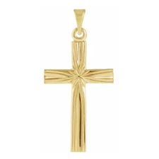 To God Be The Glory 14k Gold Cross Pendant - Made in USA
