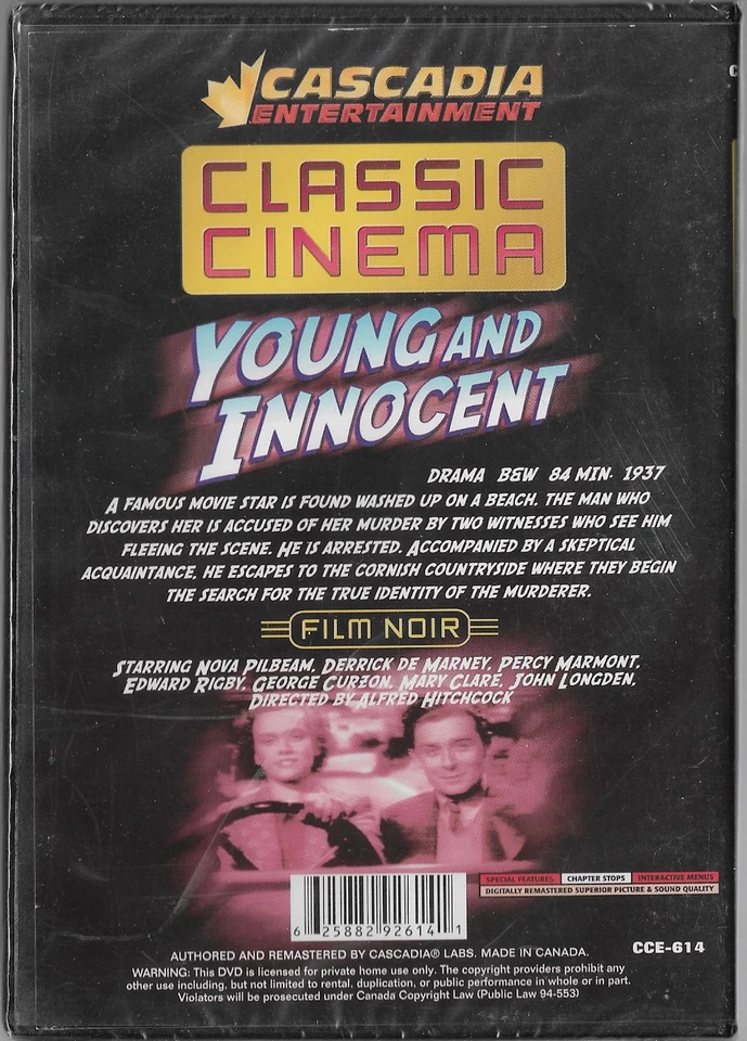 Young and Innocent by Alfred Hitchcock, Classic Cinema. (DVD) New Sealed! - Image 2 of 2
