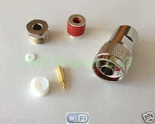 N Type Male Plug Clamp RG58 RG142 LMR195 RG400 RF Coax connector Ships from USA
