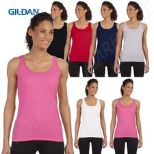 Gildan Womens Tank Top Soft Style 4.5 oz Junior Fit Sleeveless G642L