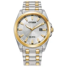 Citizen Eco-Drive Men's Peyten Calendar Silver Gold Watch 41MM BM7534-59A
