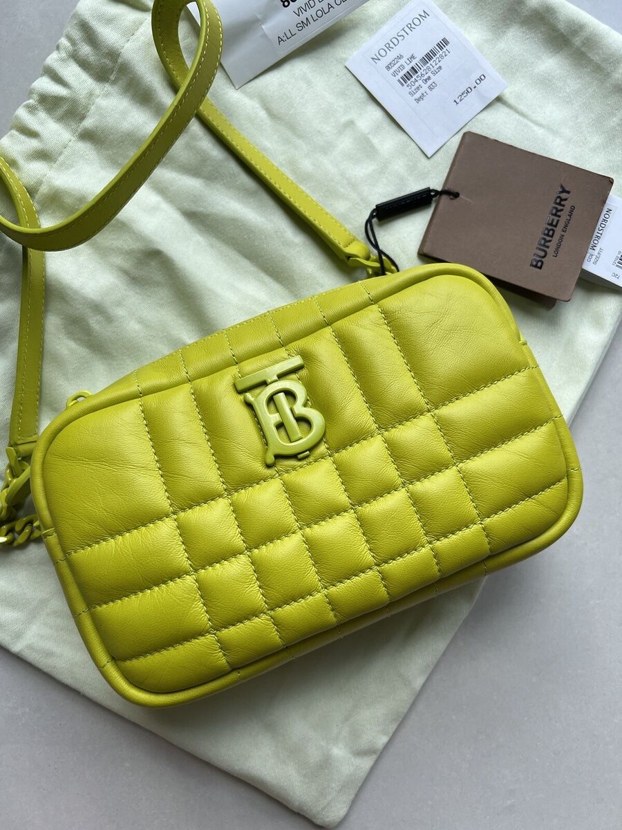 BURBERRY Mini Lola Quilted Leather Camera Bag Vivid Lime NEW BURBERRY Mini Lola Quilted Leather Camera Bag Vivid Lime NEW