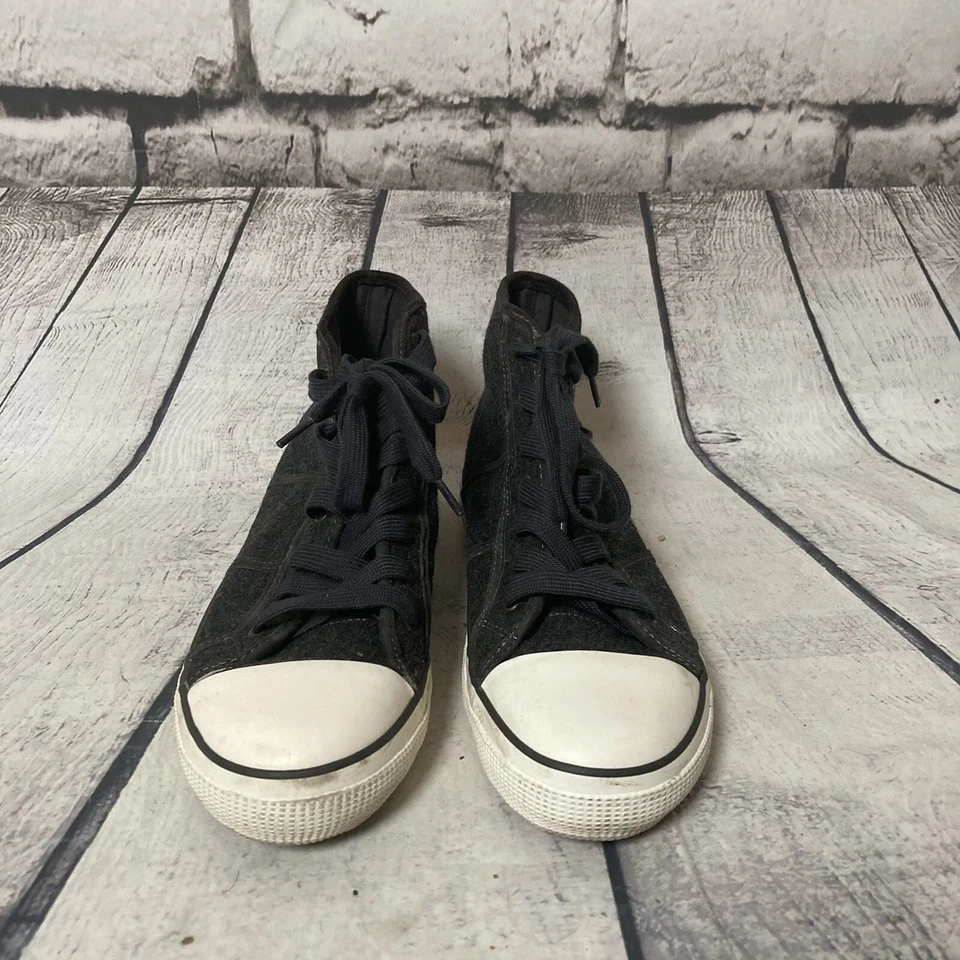 Zapatilla deportiva Lauren by Ralph Lauren para mujer talla 8B caña alta enero II franela gris y2k Foto 2 de 4