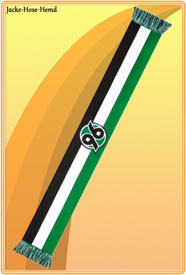MARKENLOS Hannover 96 Schal Fanschal Wendeschal Schwarz Weiß Grün H96 Logo Gr:18x135cm NEU