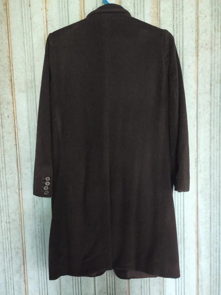 Abrigo largo de lana estándar vintage Journal para mujer talla mediana negro hecho en Italia Foto 2 de 4