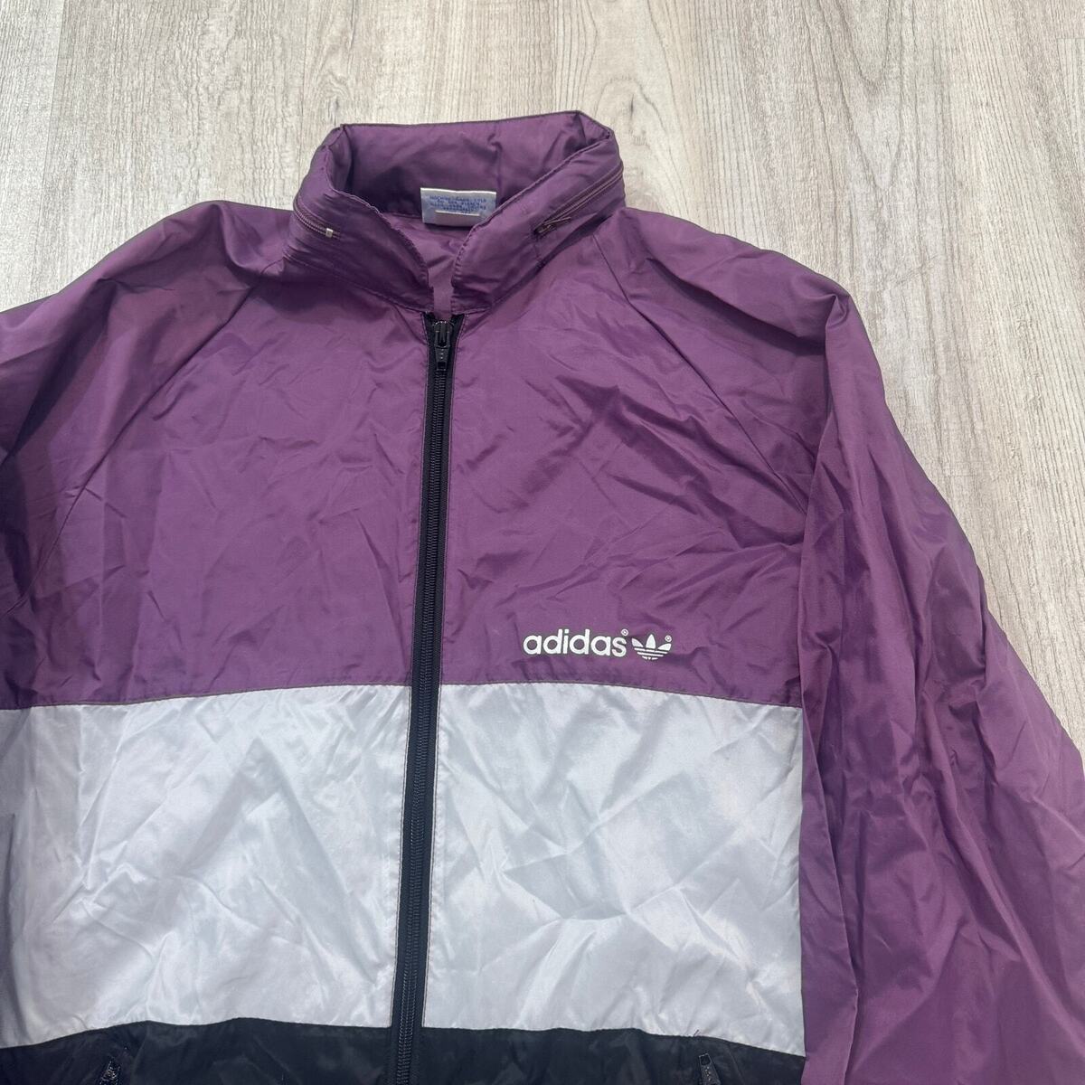 Vintage Adidas Windbreaker Jacket Adult Small Purple 1980s Vintage Adidas Windbreaker Jacket Adult Small Purple 1980s
