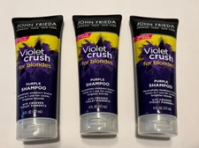 Lot Of 3 John Frieda Violet Crush Purple Shampoo Brassy Blonde Hair 6 oz