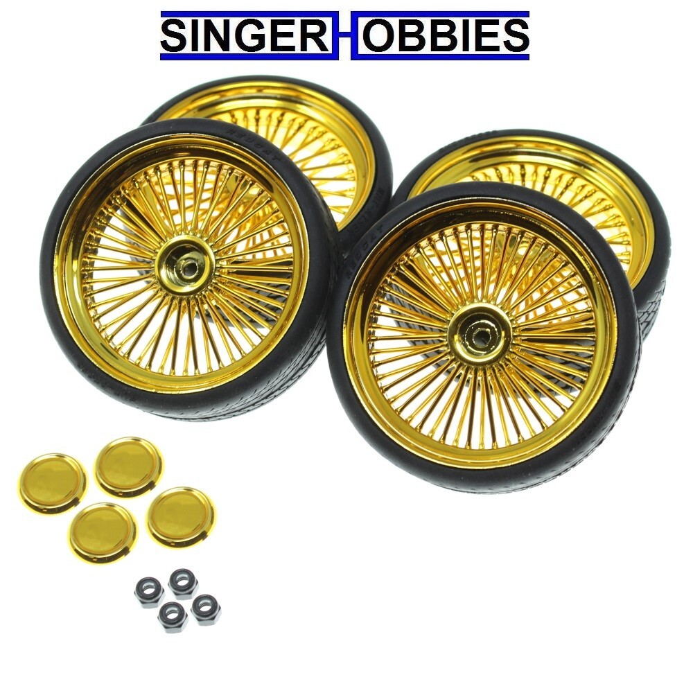 REDCAT RER19793 Gold 26in Wire Wheel & Tire Set SIXTYFOUR/FIFTYNINE HH