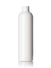 Wholesale White Cosmo Round Plastic Bottle HDPE 8 fl oz 24-410 Bulk 100 Units 