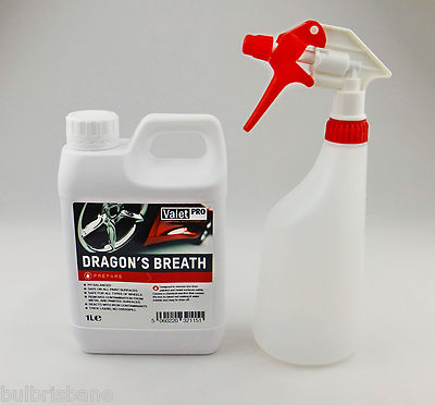 VALET PRO DRAGONS BREATH 1LITRE WHEEL CLEANER + FREE SPRAY BOTTLE.