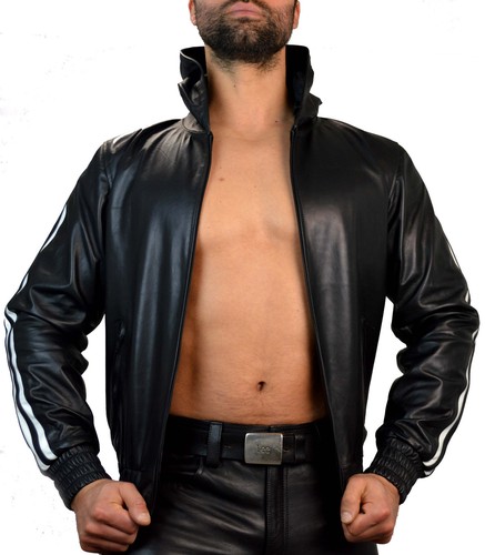 AW-8080 Leder Hoodie Trainingsjacke,leder Jacke Sportsjacke,Kapuzenjacke.Gr.M - Picture 8 of 11