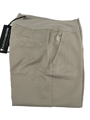 EUROPEAN CULTURE pantalone donna mod064U beige corto alla caviglia MADE IN  ITALY | eBay