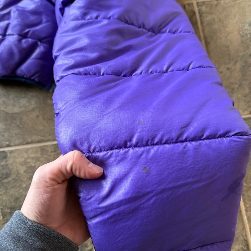 Vintage 80’s Patagonia Hi Loft Purple Teal Puffer Bomber Jacket Sz Small 22 x 22 - Picture 6 of 8
