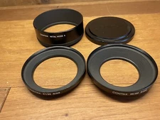*Near Mint* Contax Metal Hood 4 w/ 55/86 67/86 Ring & K-84 89mm Metal Cap /Japan
