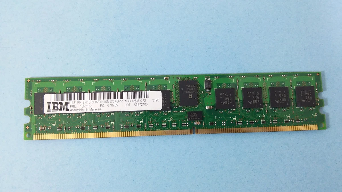 1 IBM 1GB DDR SDRAM PC Memory Card 128MX72 15R7168 EC 640765 A3E72103