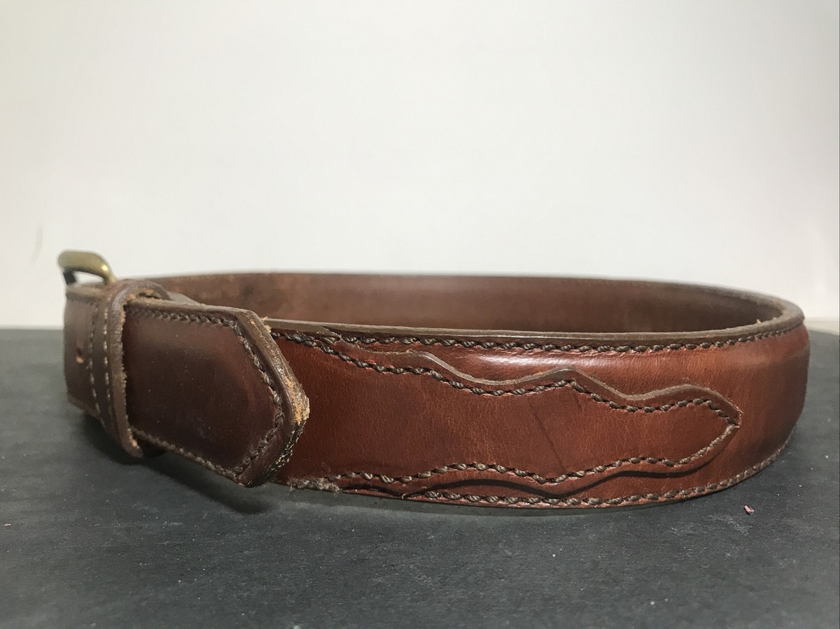 Circle Y of Yoakum Brown Leather Western Belt Hand Made In  display picture 2