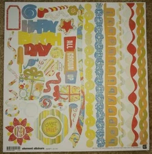 Basic Grey 12x12 Scrapbook Paper Cupcake Element Stickers