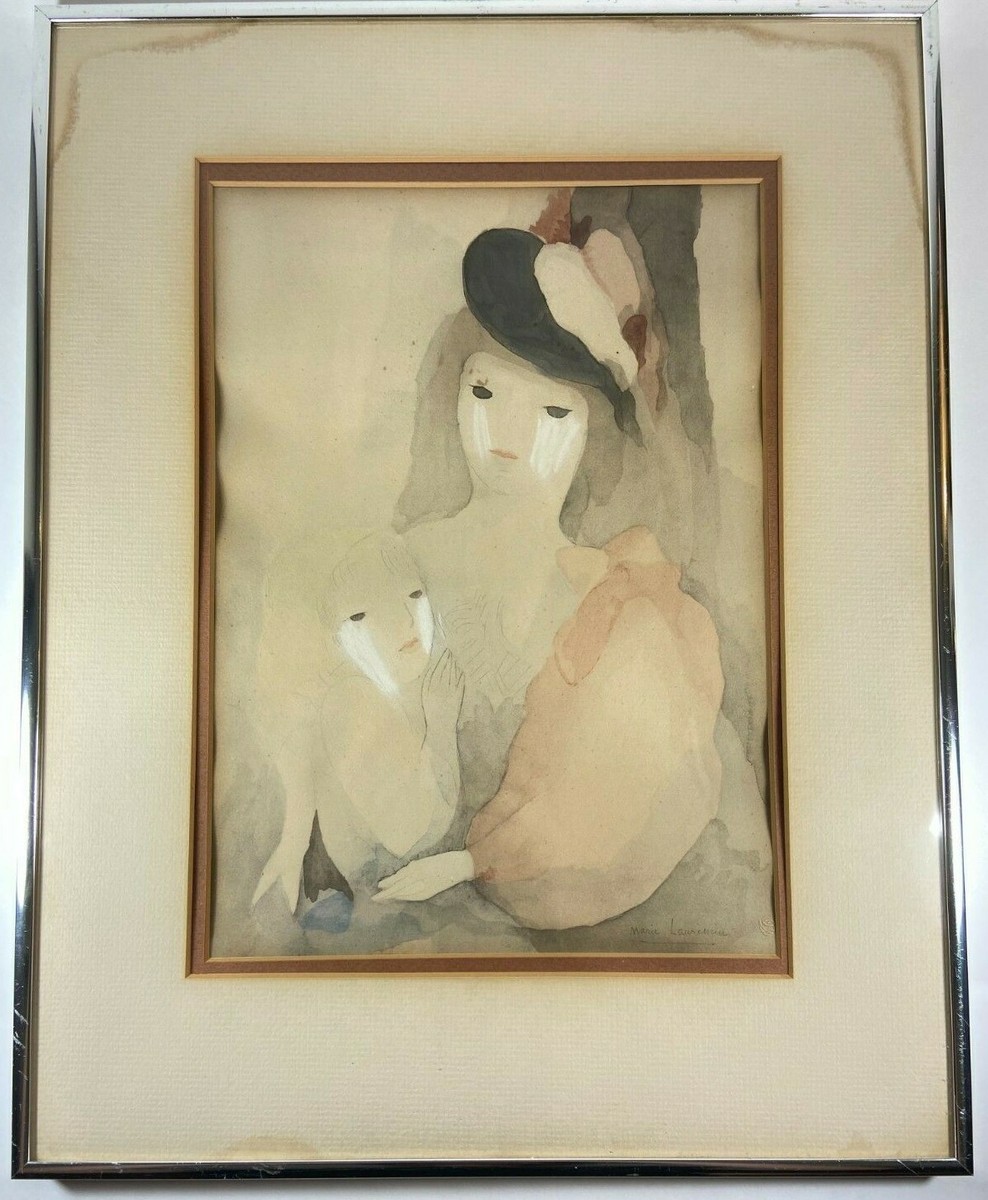Vintage MARIE LAURENCIN (FRENCH,1883-1956) Stamped & Signed Vintage MARIE LAURENCIN (FRENCH,1883-1956) Stamped & Signed